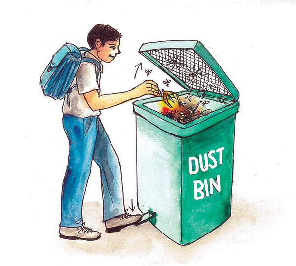 closed dustbin