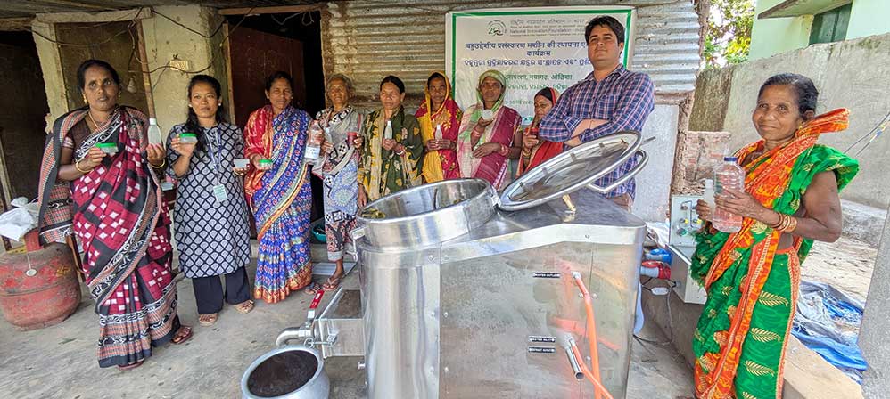 Women from Adibhumi Mahila Mandal in Odisha's Kuda village learned to make value-added products like soaps, jams & herbal extracts using Multipurpose Processing Machine. New livelihood opportunities unlocked with support from NIFIndia
