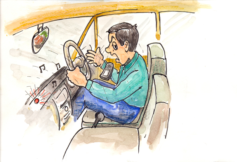 System to prevent people from using mobile phones while driving - Photo