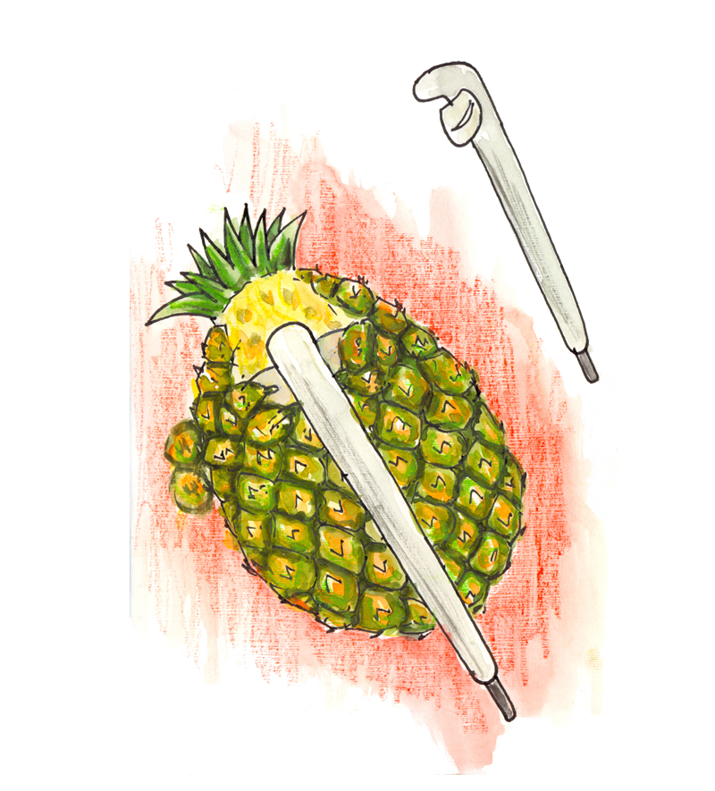 Peelgroove knife for pineapple - Photo