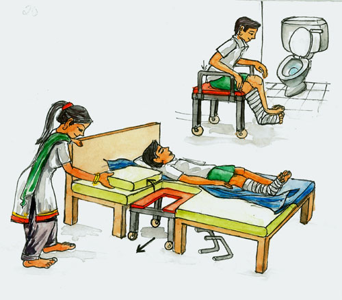 Image of Bed with integrated wheel chair