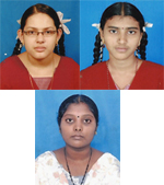 volunteer SM Arthi, S Vinotha and Lailaa Banu